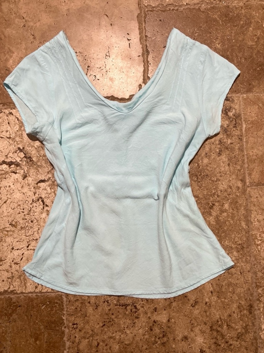 Vintage J. Marco Light Blue V-Neck Short Sleeve Tee